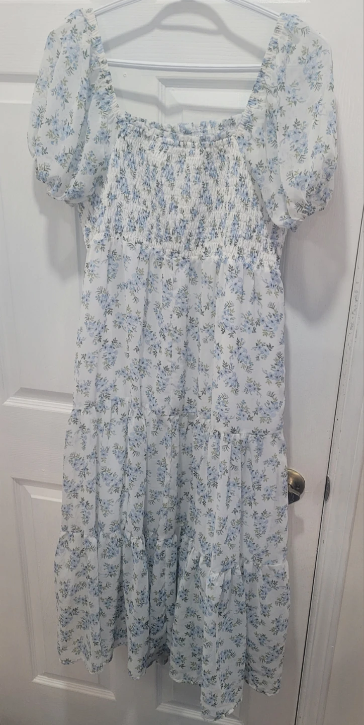 White Floral Midi Dress - photo 2