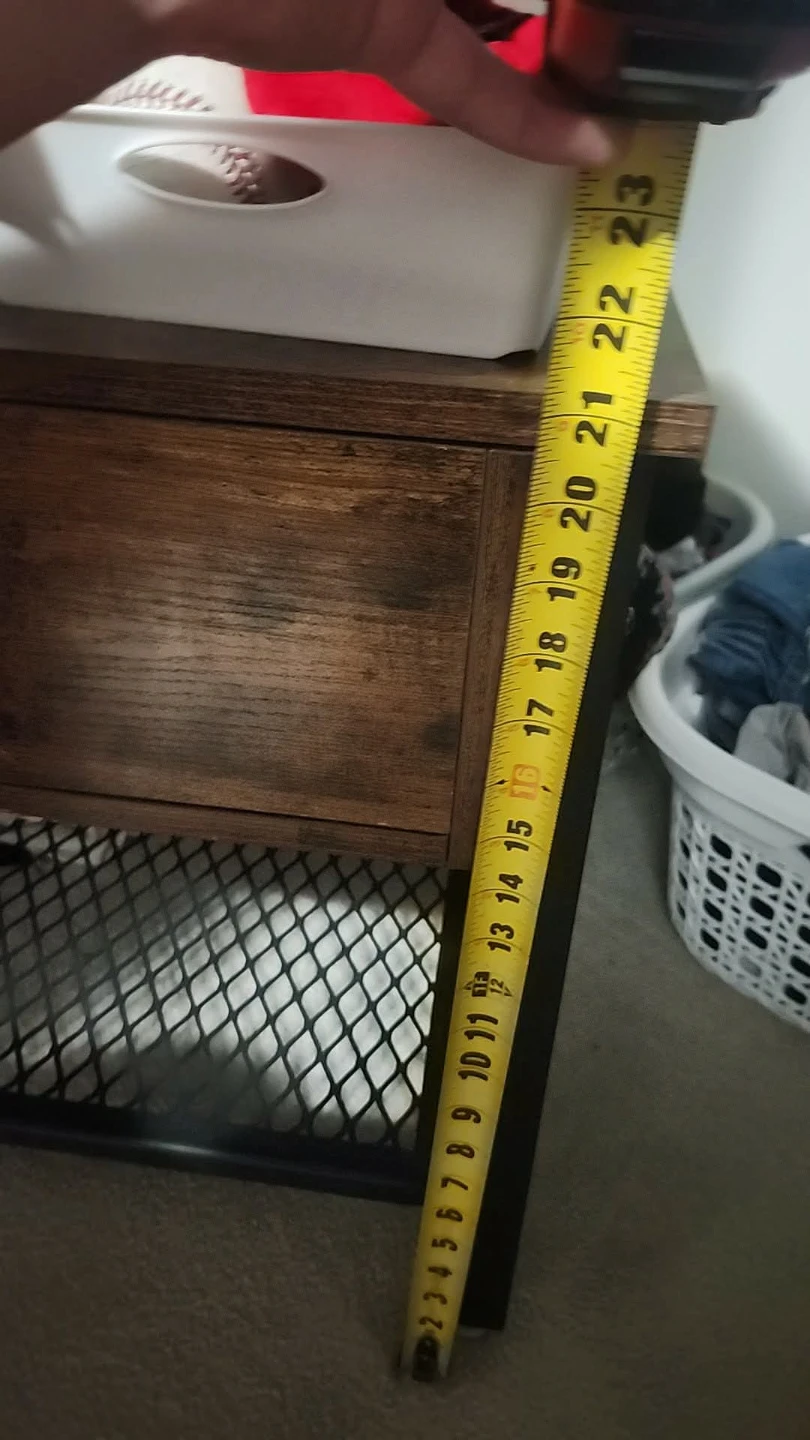 Rustic Wood End Table with Shelf - photo 5
