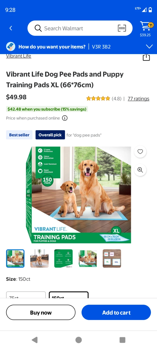 Vibrant Life XL Training Pads - 150 Pads - photo 2