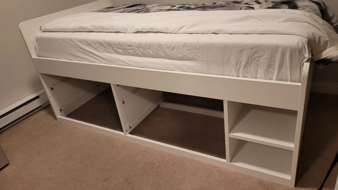 IKEA SLÄKT Bed frame w/storage, white, Twin - photo 2