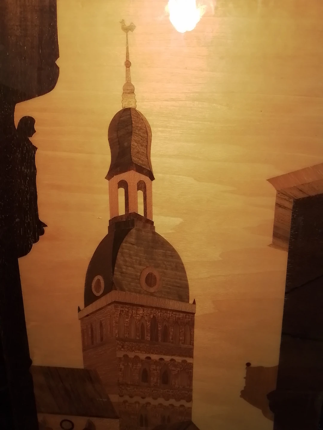 Vintage 1970s Latvian Wood Marquetry Wall Art Panel - photo 2