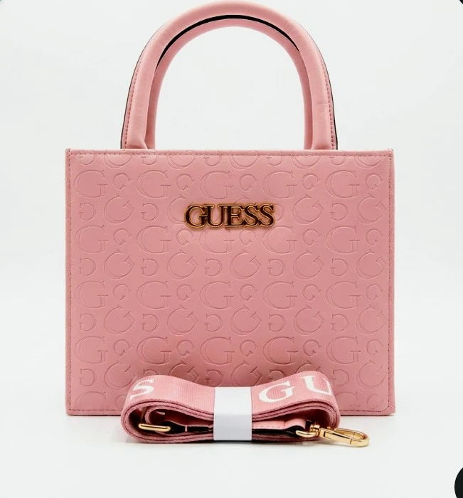 Guess Pink Logo Embossed Mini Tote Bag - photo 3