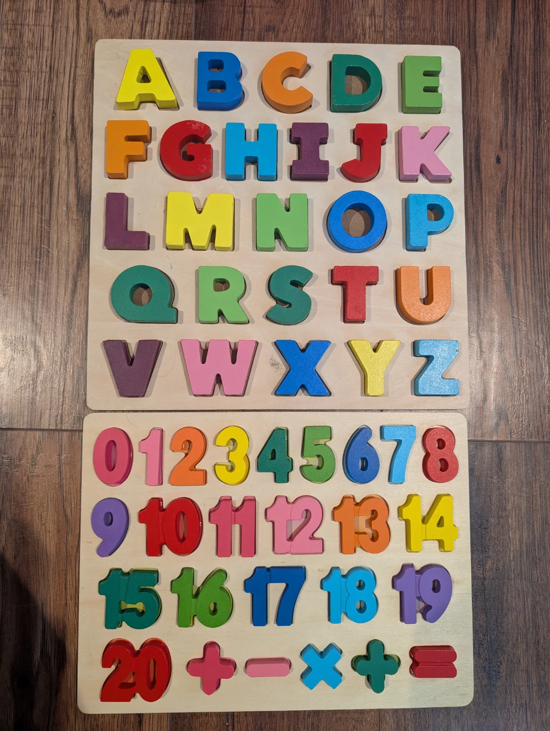 Wooden Alphabet and Number Puzzles