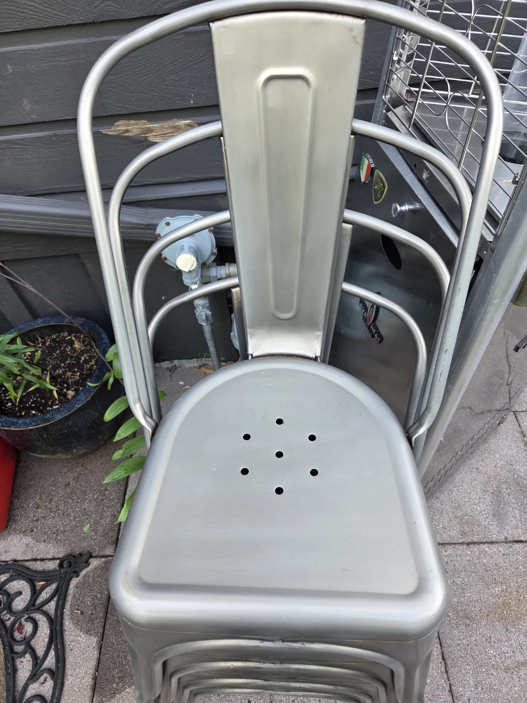 Set of 4 Metal  bistro chairs - photo 2