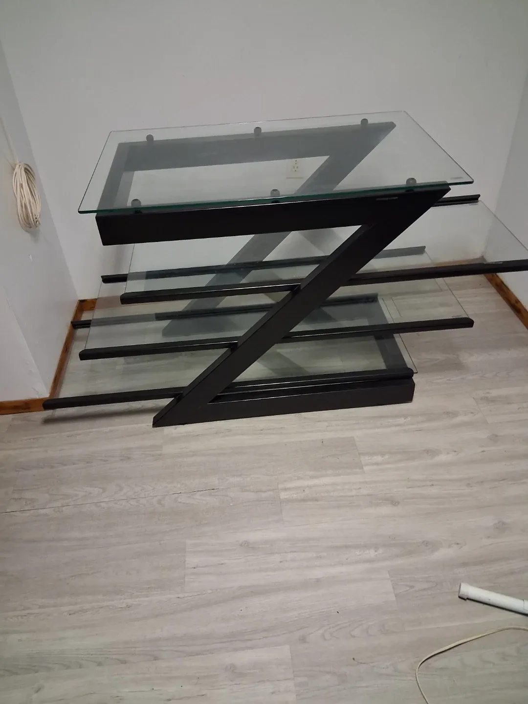 Bell.oggetti Glass and Metal Z-Shape Entertainment Stand - photo 3