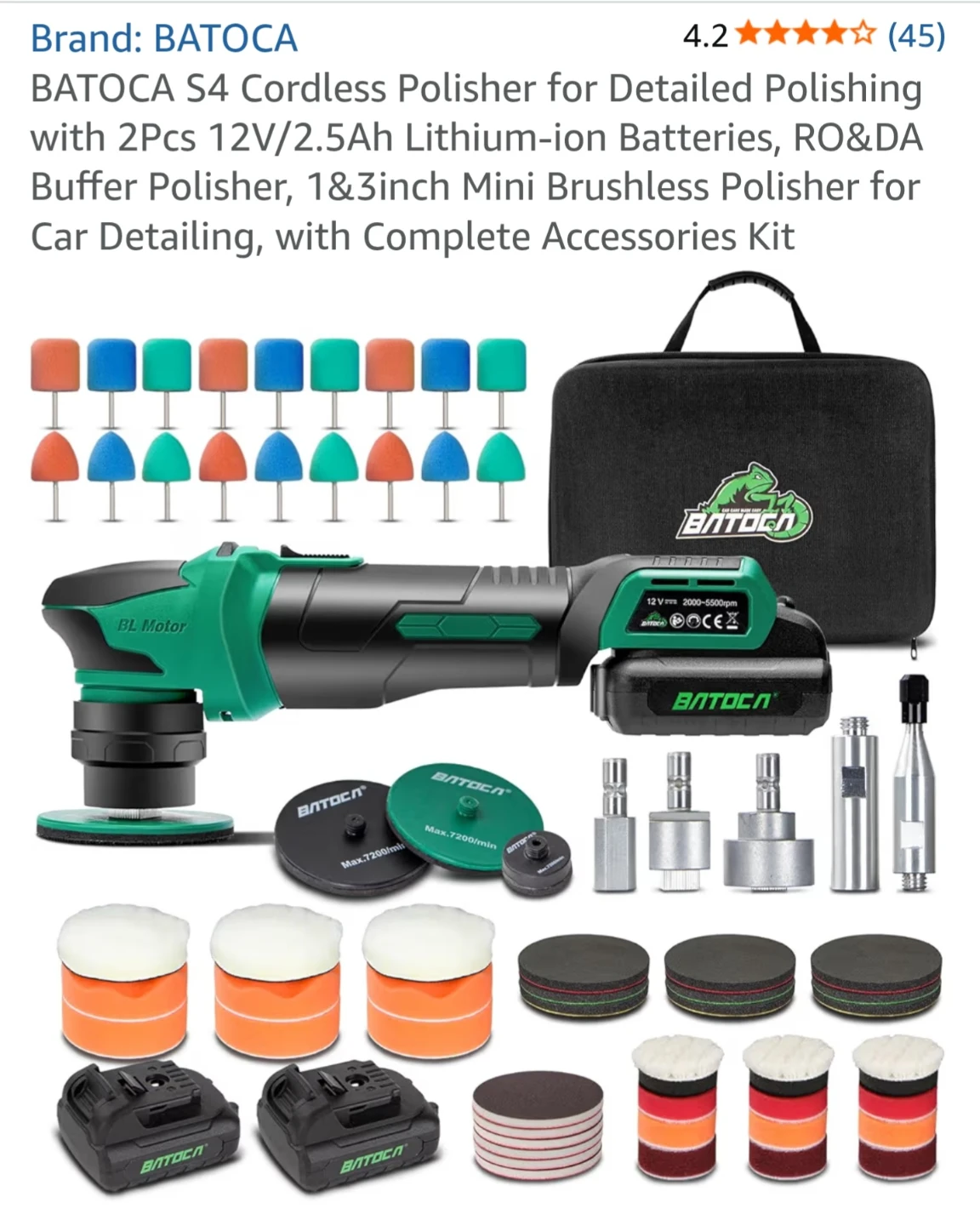 BATOCA S4 Cordless Polisher Kit with Accessories - photo 3