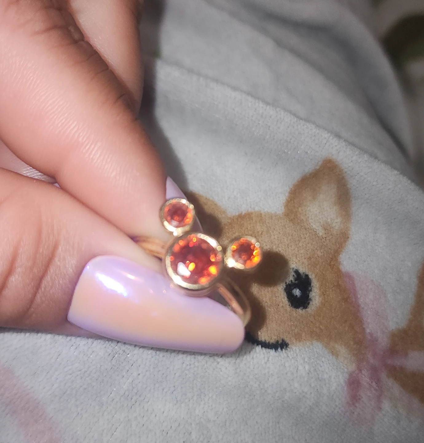 Mickey Mouse Inspired Ring with Garnet Stones - photo 2