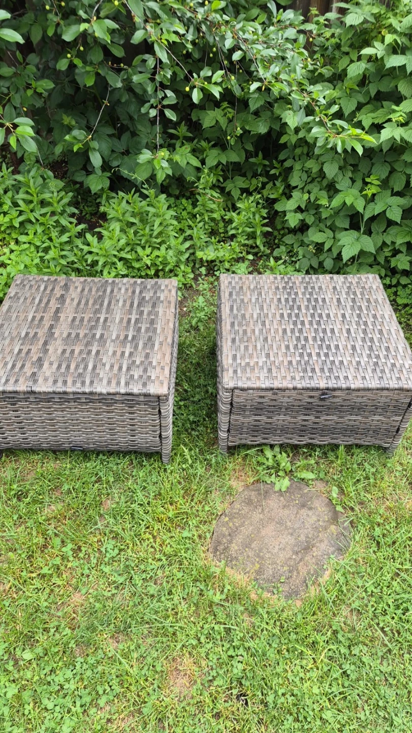 Wicker Outdoor Side Tables - Set of 2