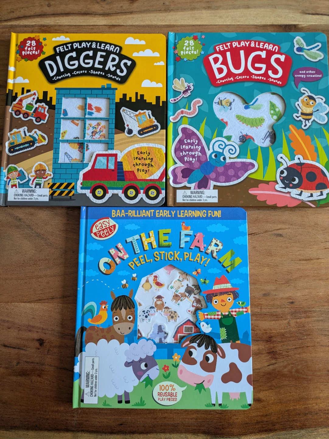 Play & Learn Books (Bugs, Diggers, Farm)