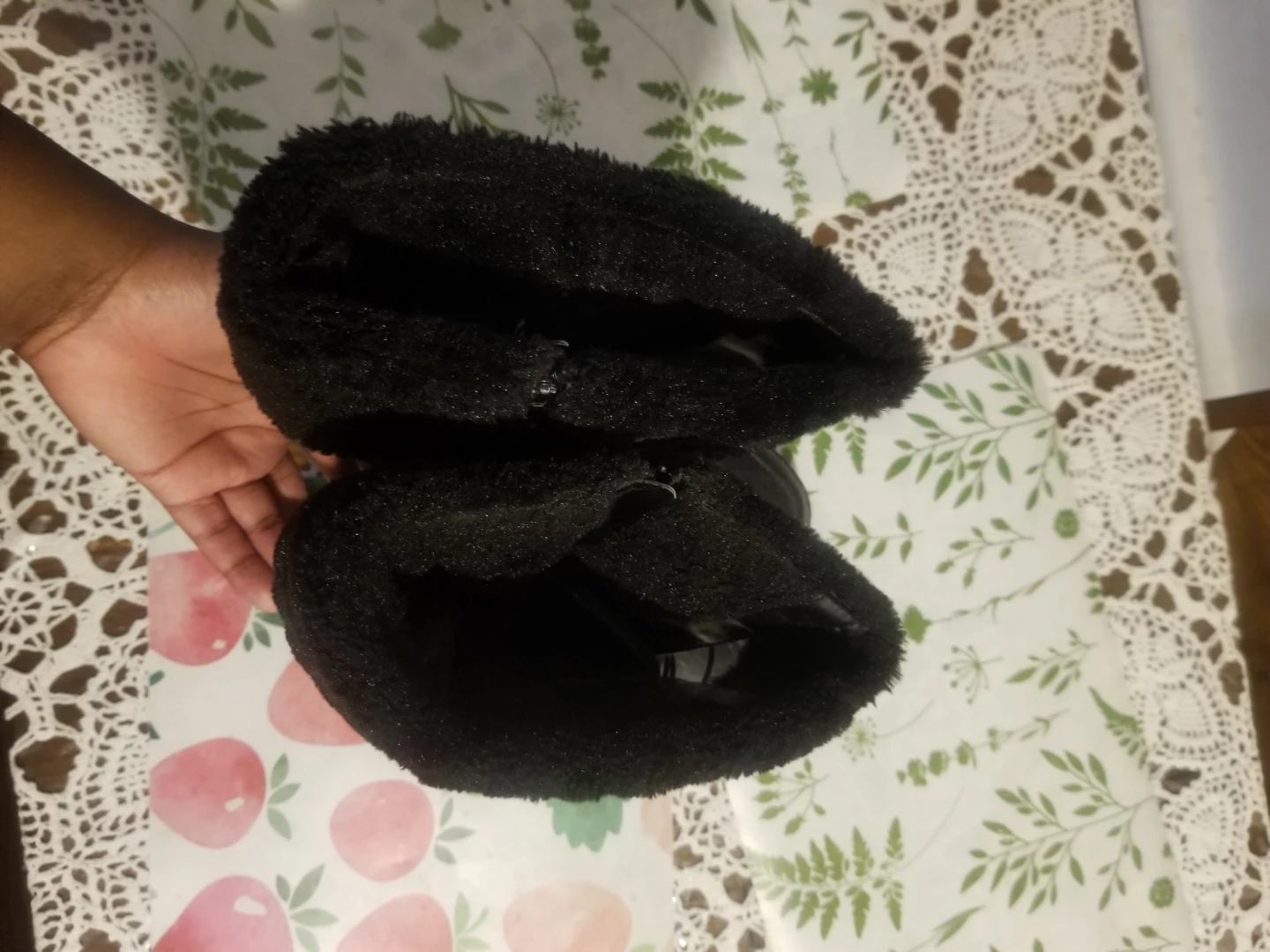 Women's Black Fur Insulation Winter Boots Size 10 - photo 3