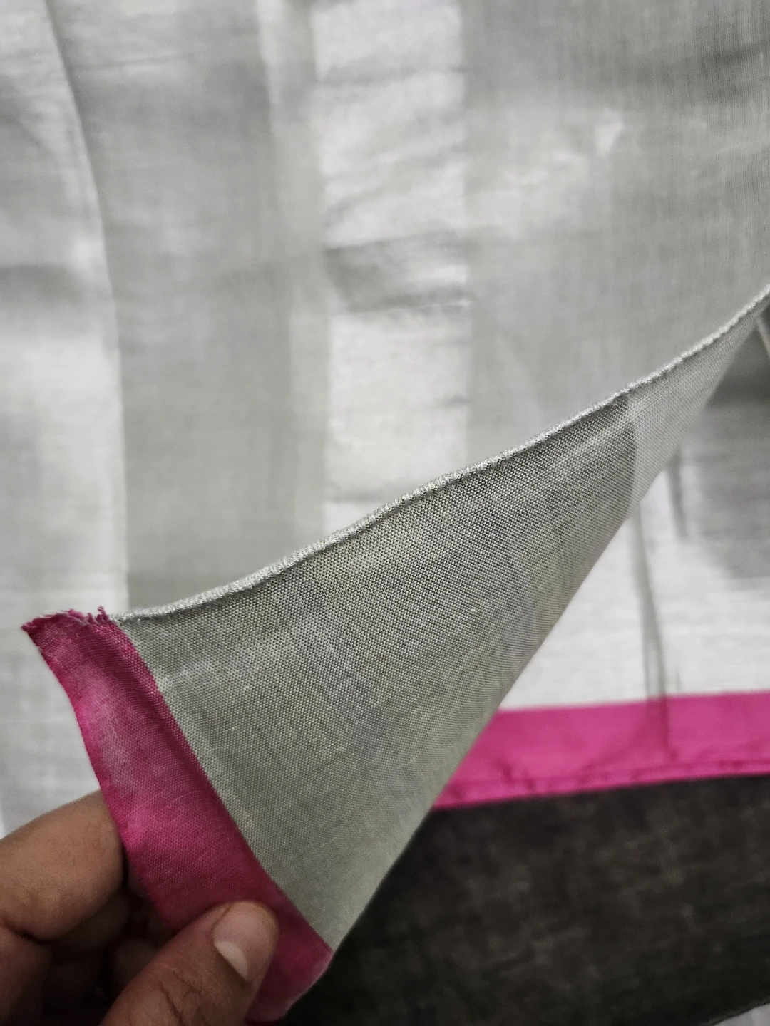 Silver and Pink Saree with Blouse - photo 3