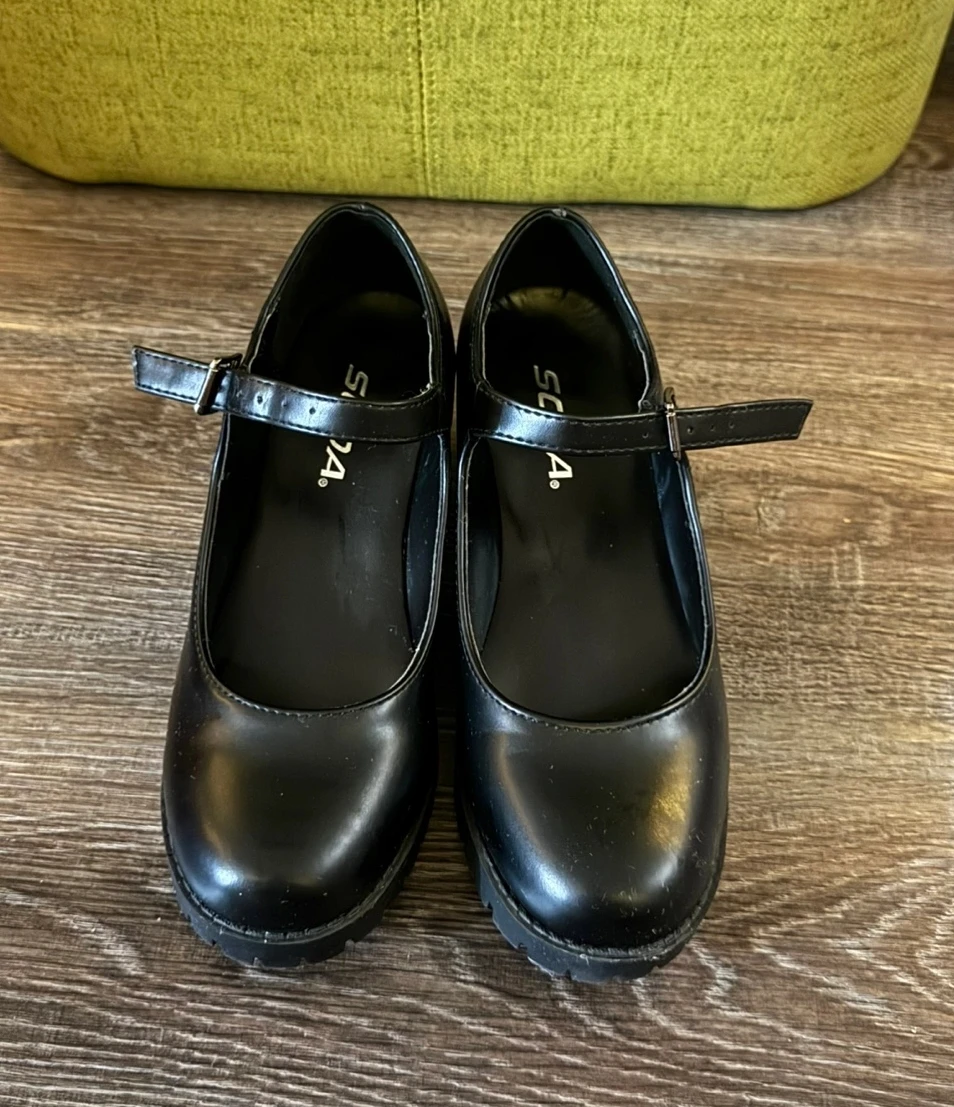 Black Mary Jane Platform Shoes Size 6