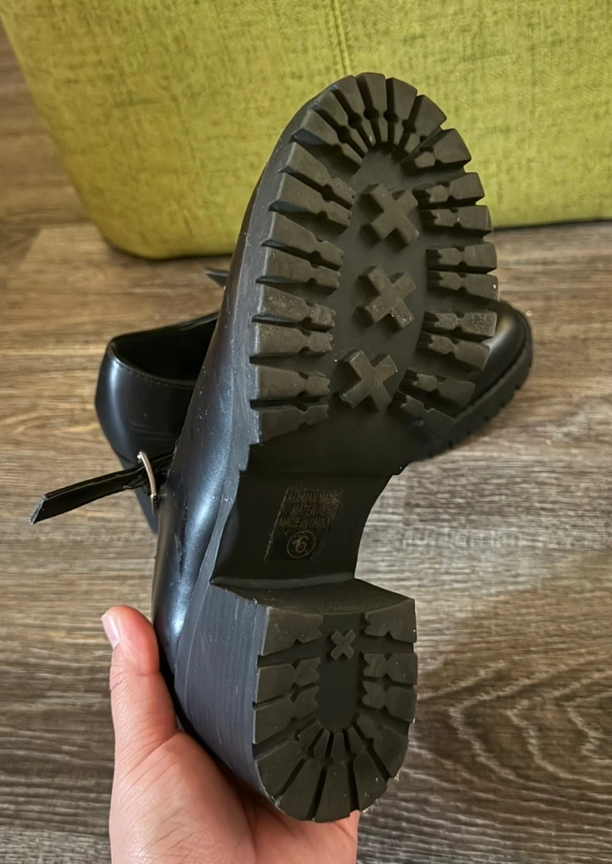 Black Mary Jane Platform Shoes Size 6 - photo 3