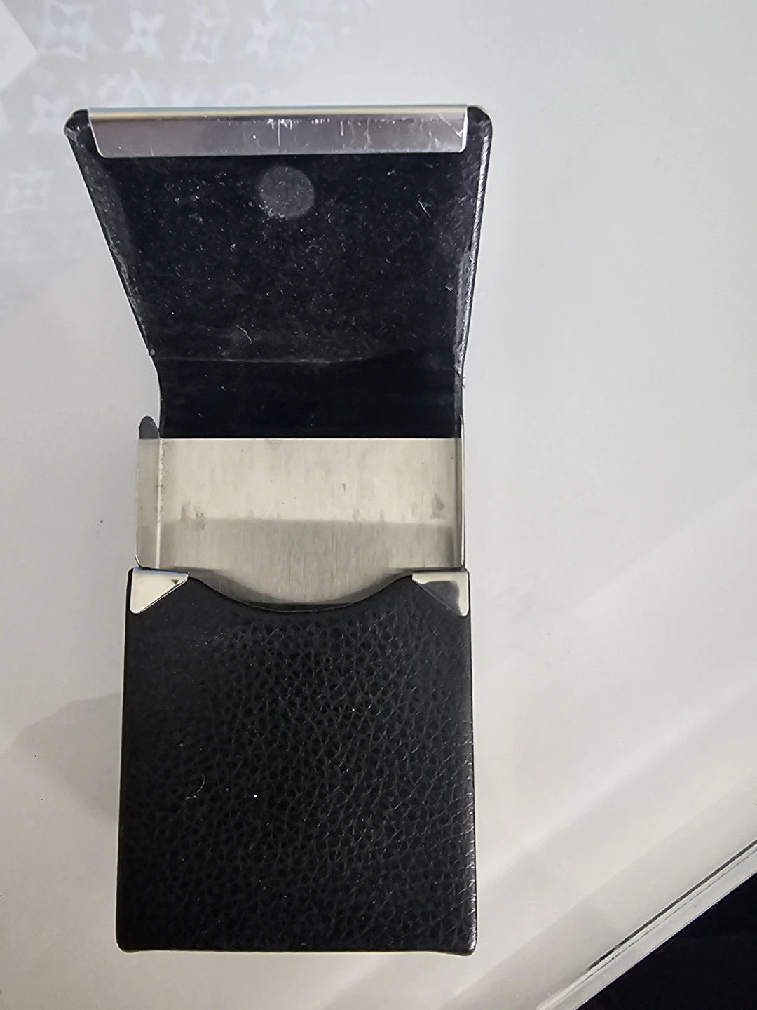 Black Faux Leather Business Card Holder - photo 2