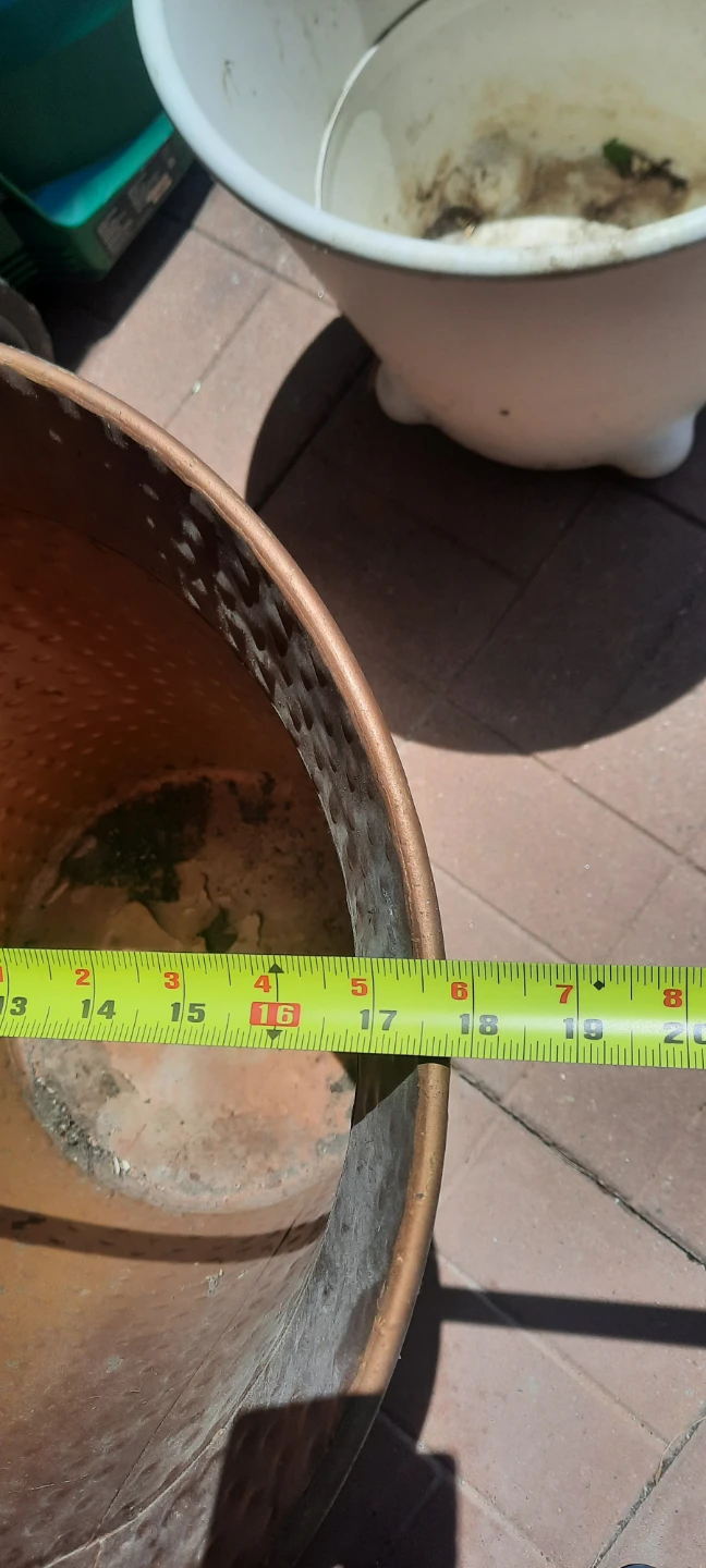 Hammered Copper-Tone Metal Planter Pot - photo 3