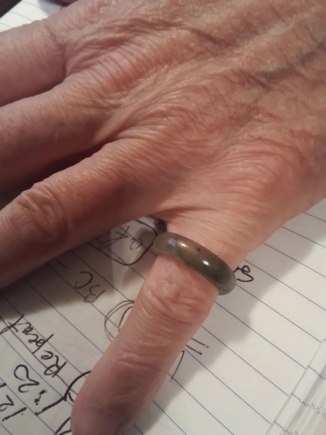 Beautiful Translucent Natural Jadeite Jade Band Ring - photo 4
