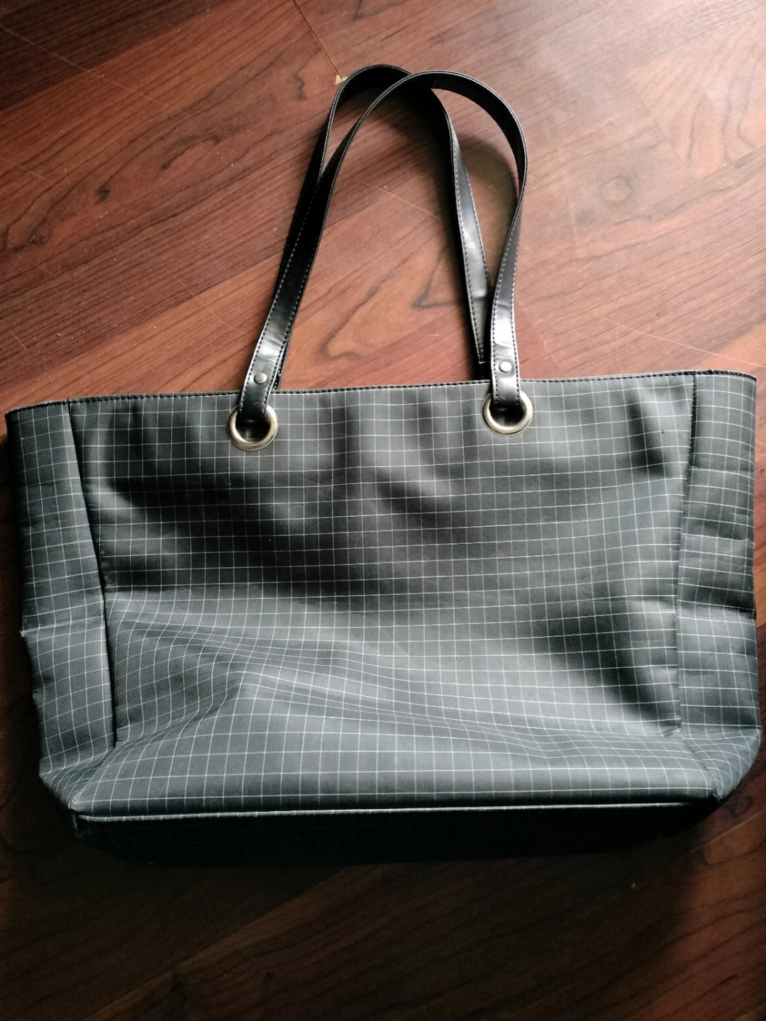 Grey Plaid Tote Bag