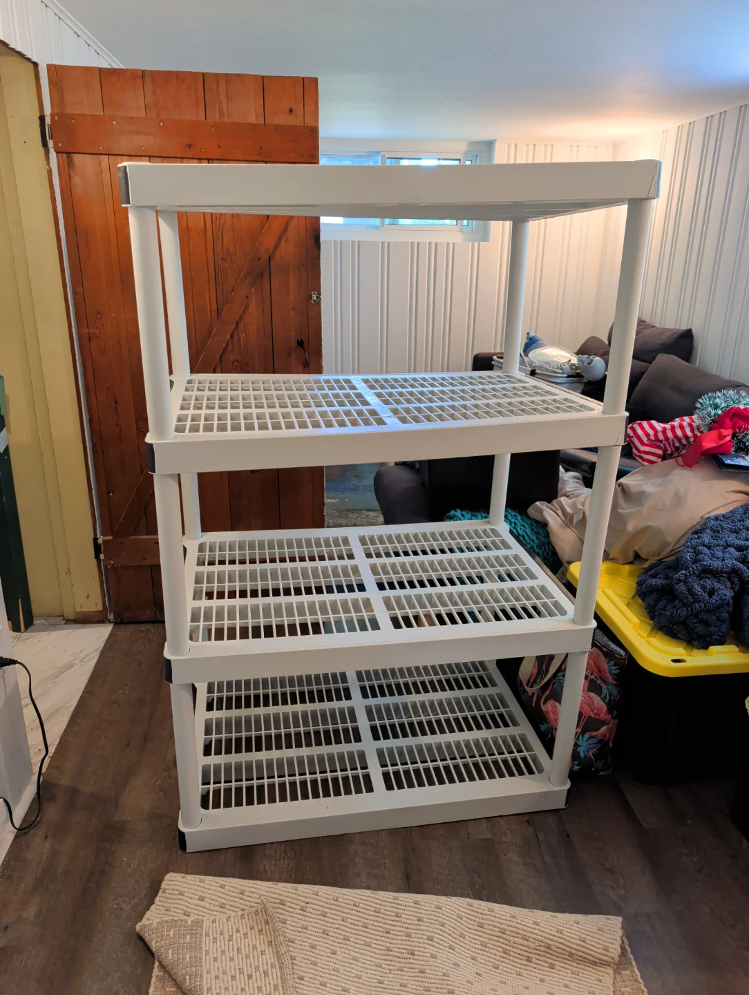 White 4-Tier Plastic Shelving Unit