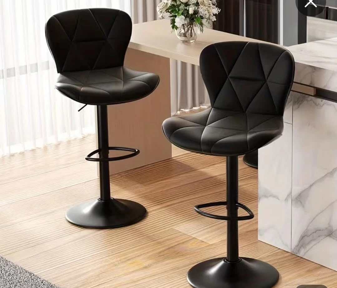 Black Adjustable Swivel Bar Stool