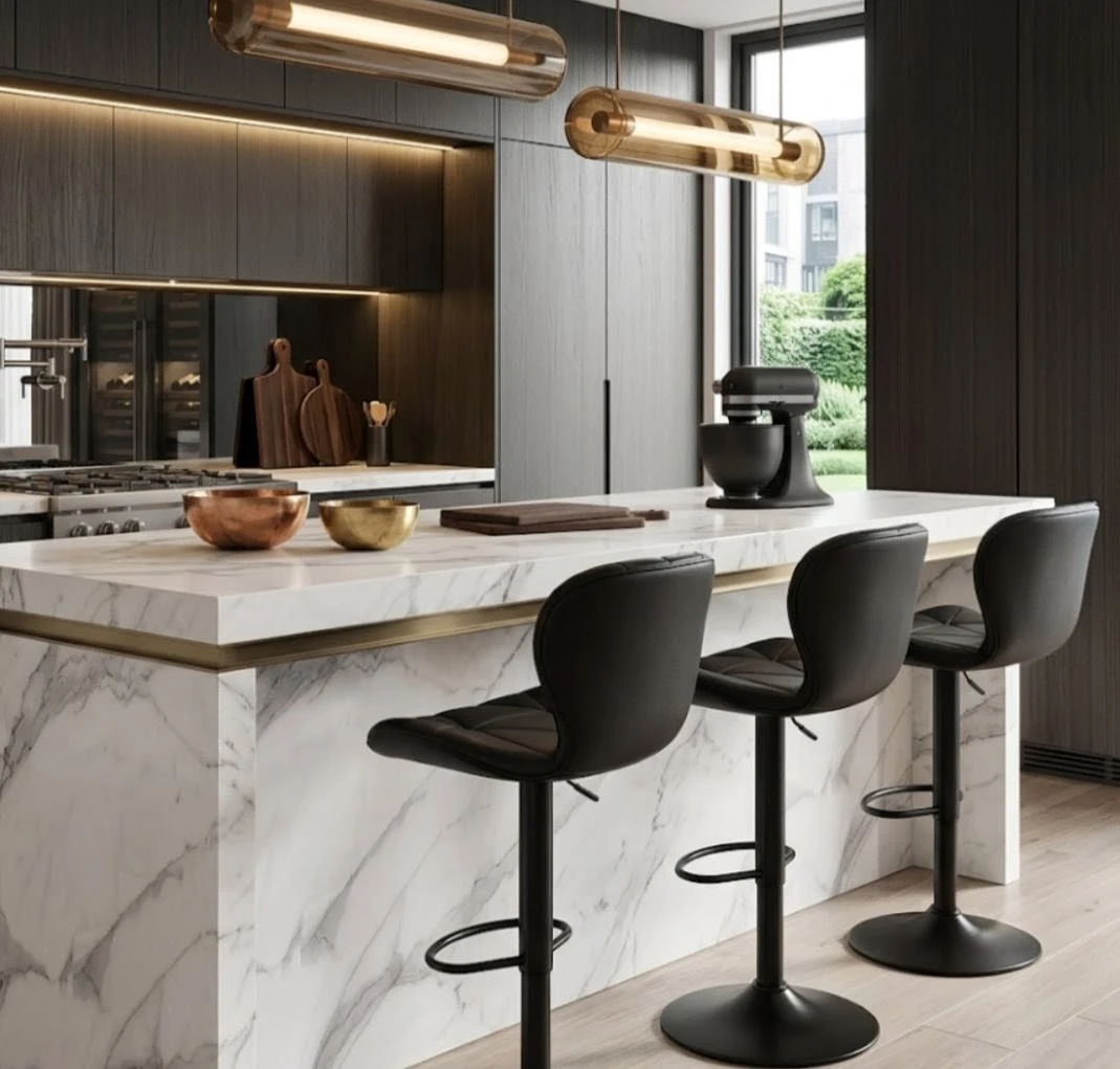 Black Adjustable Swivel Bar Stool - photo 4