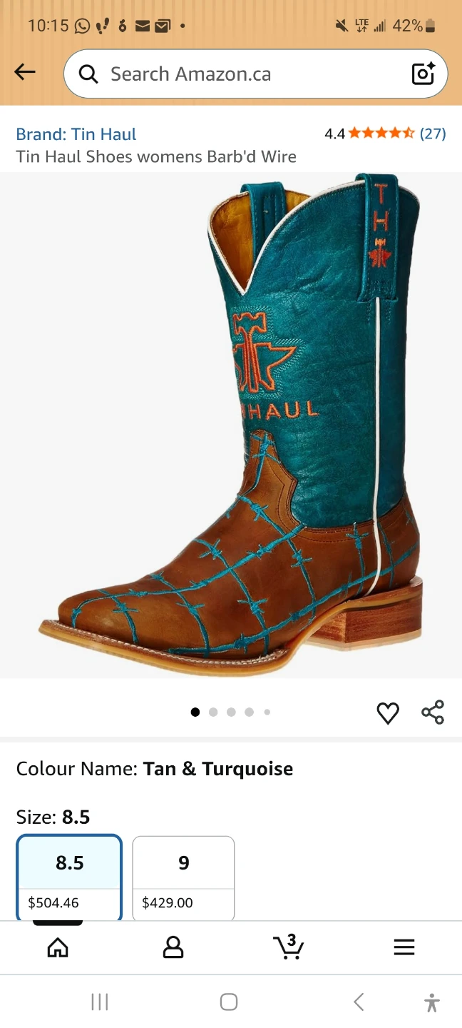 Tin Haul Women's Barb'd Wire Cowboy Boots