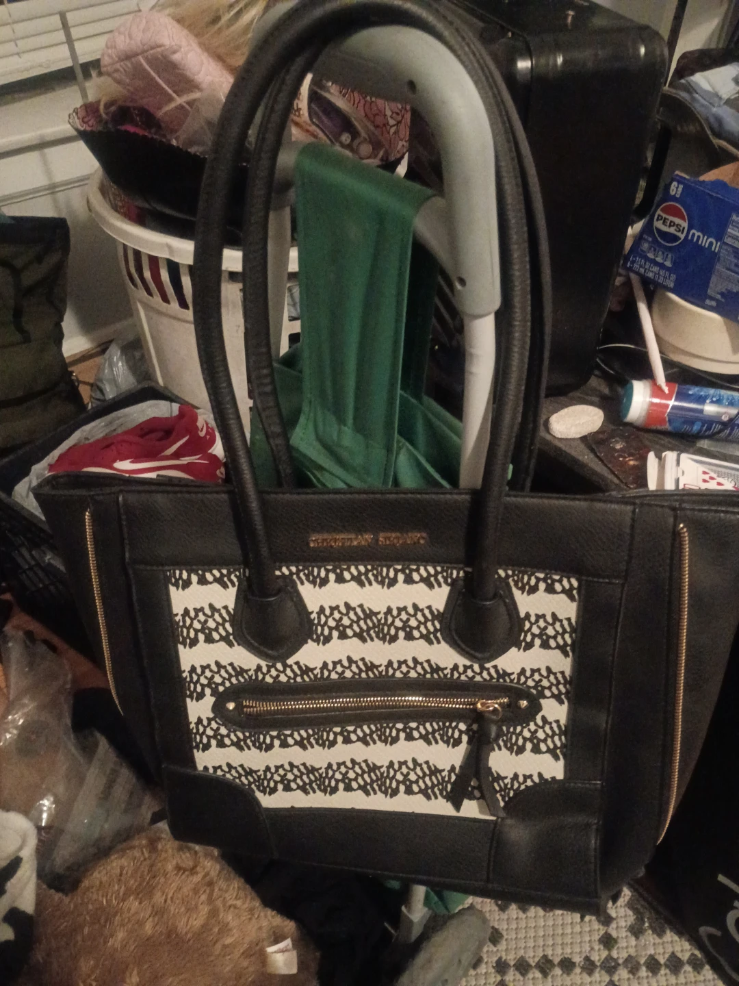 ⚽Christian Siriano Black & White Lace Tote Bag