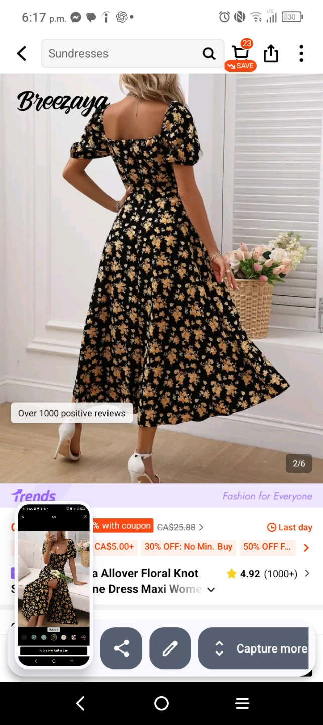 SHEIN Floral Puff Sleeve Maxi Dress - photo 2
