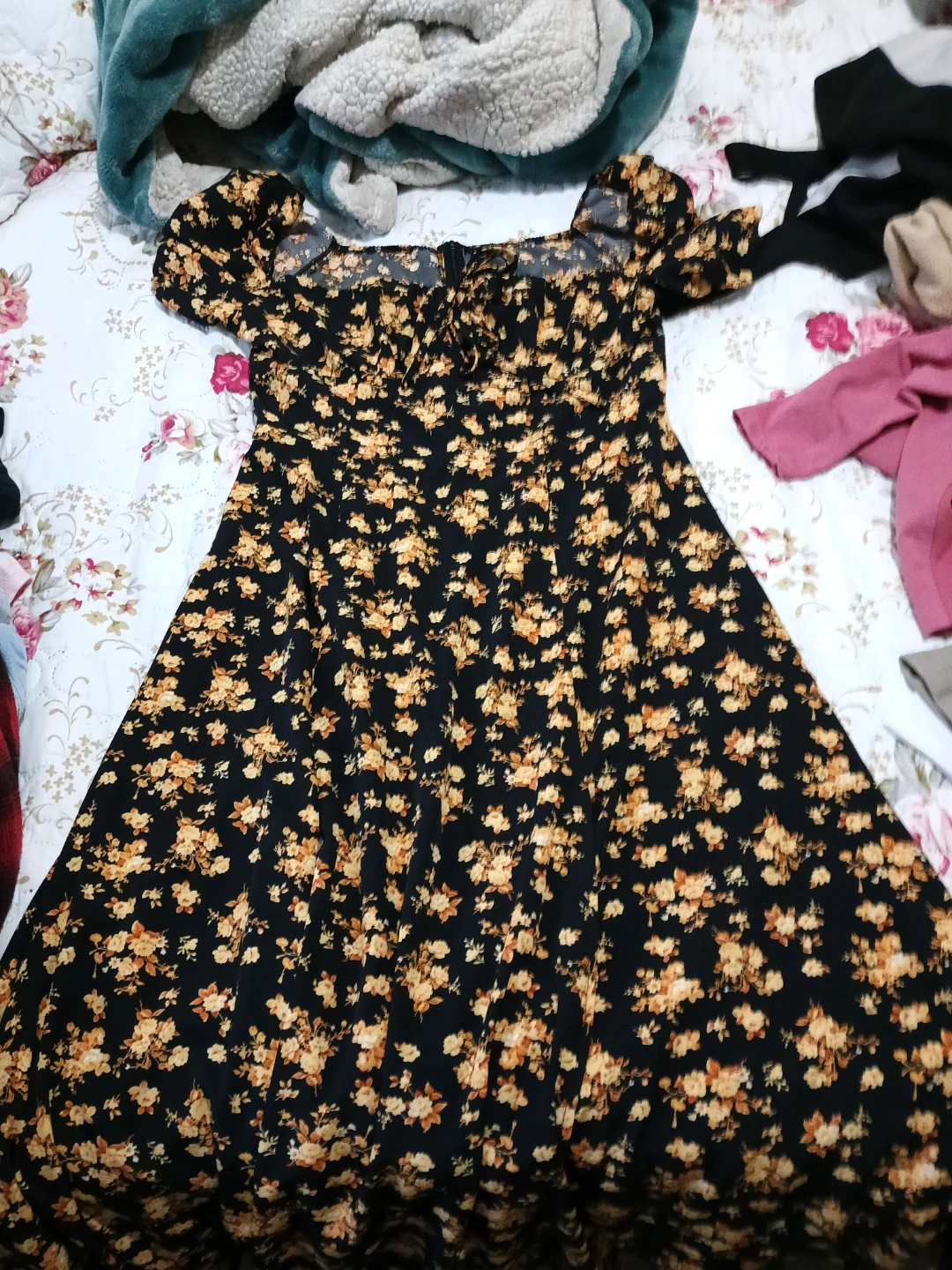SHEIN Floral Puff Sleeve Maxi Dress - photo 3