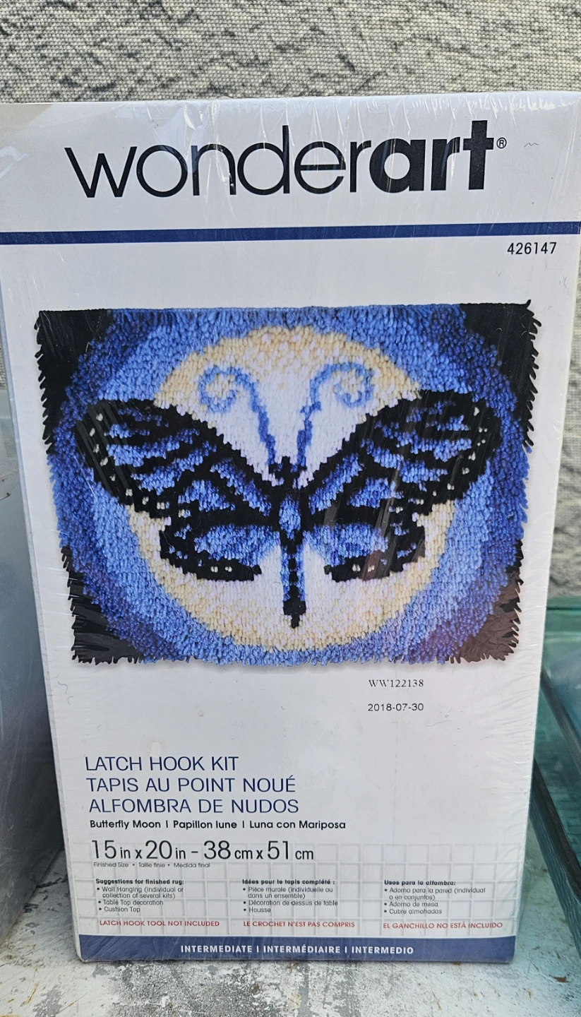 Wonderart Butterfly Moon Latch Hook Kit 15" x 20"
