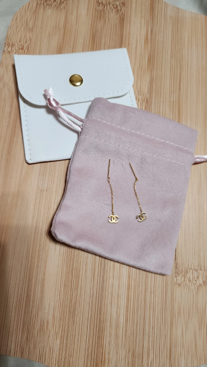 DUBAU 18K Solid Gold Drop Earrings