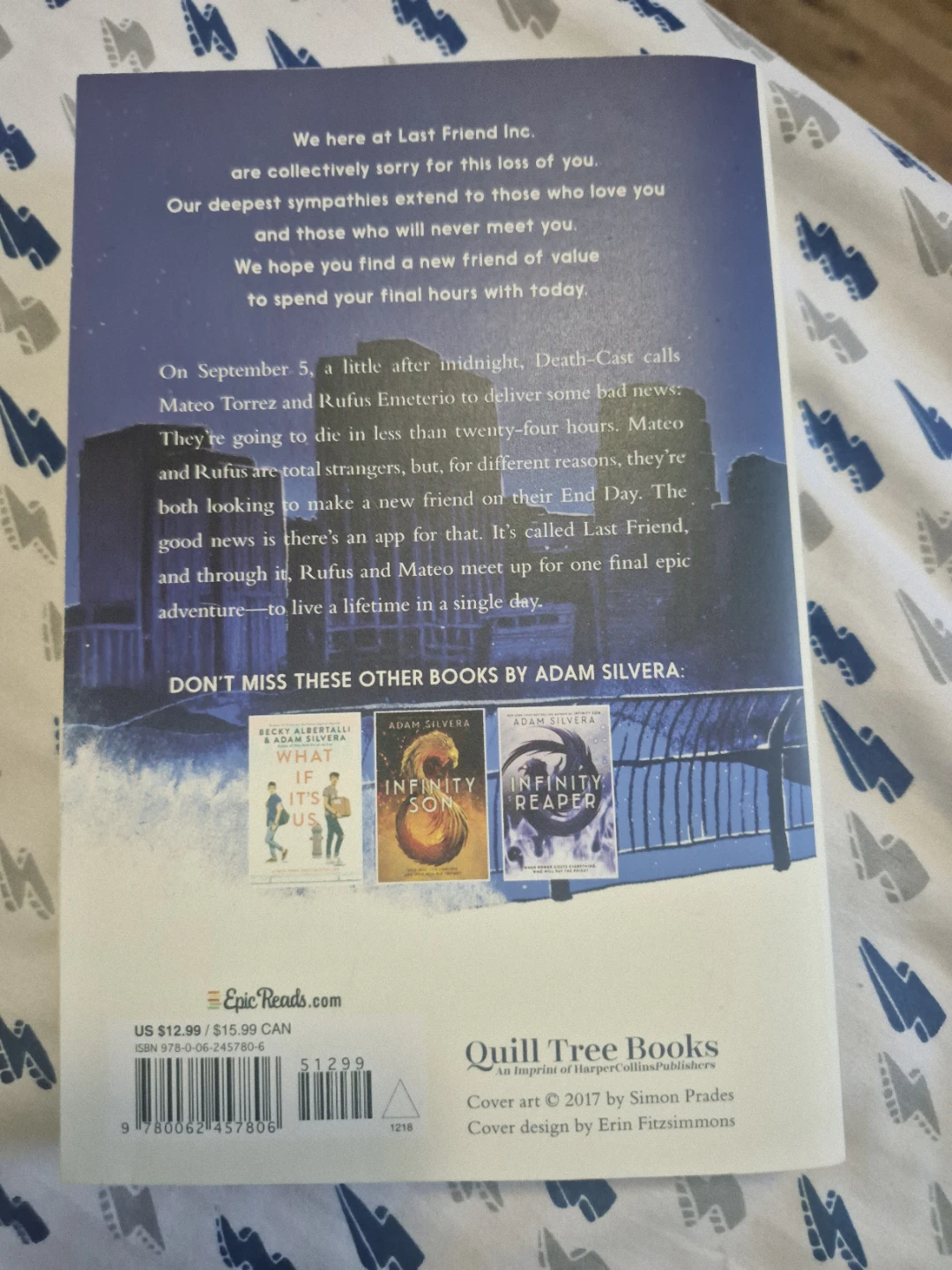 They Both Die at the End by Adam Silvera Paperback Book
