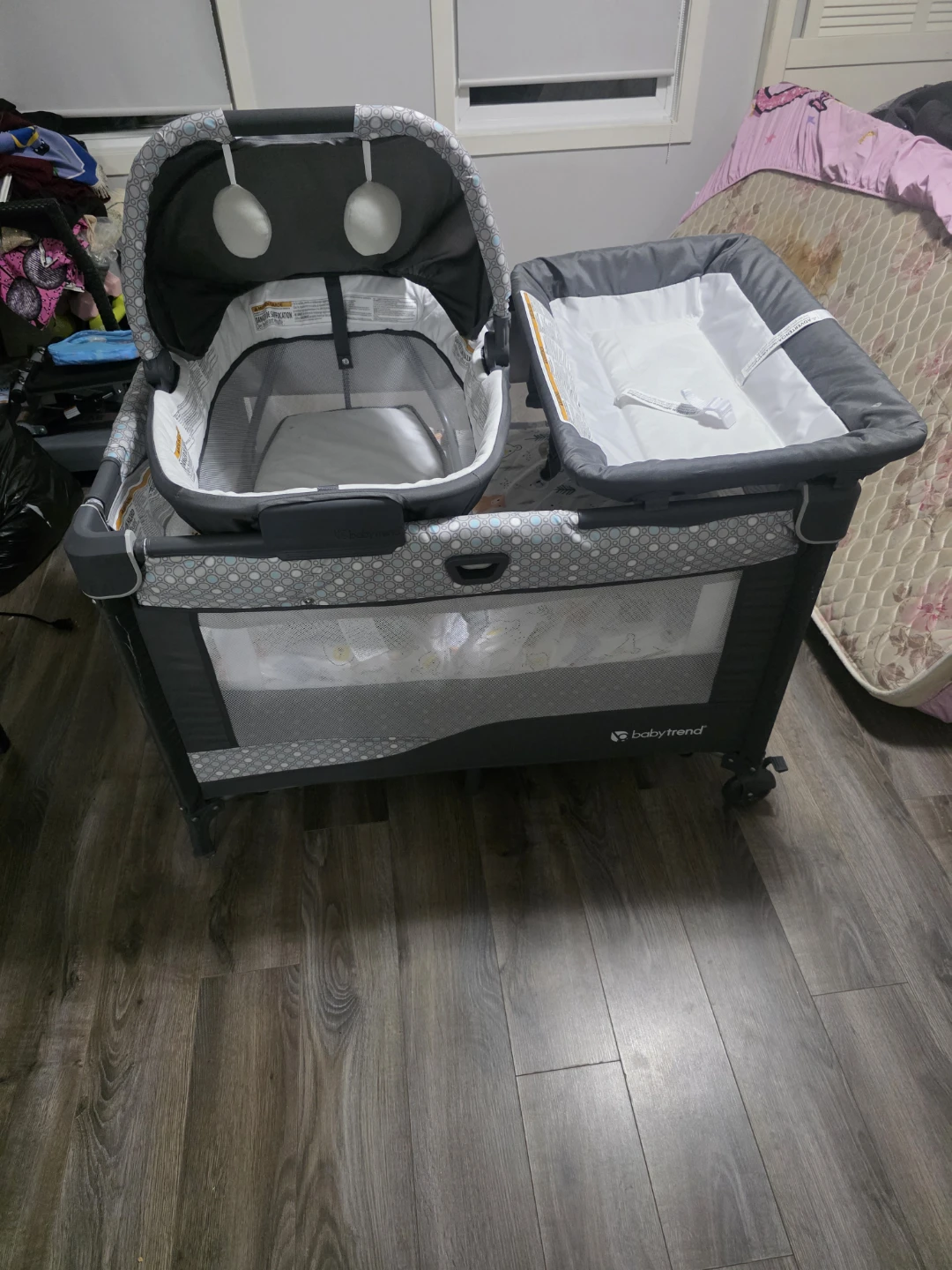 Baby Trend Nursery Den Playard with Rocking Cradle