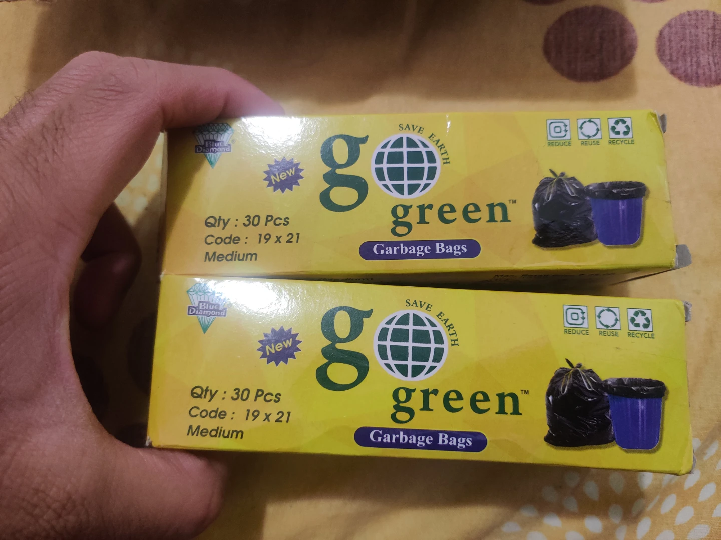 Go Green Garbage Bags - Medium Size - 2 packs
