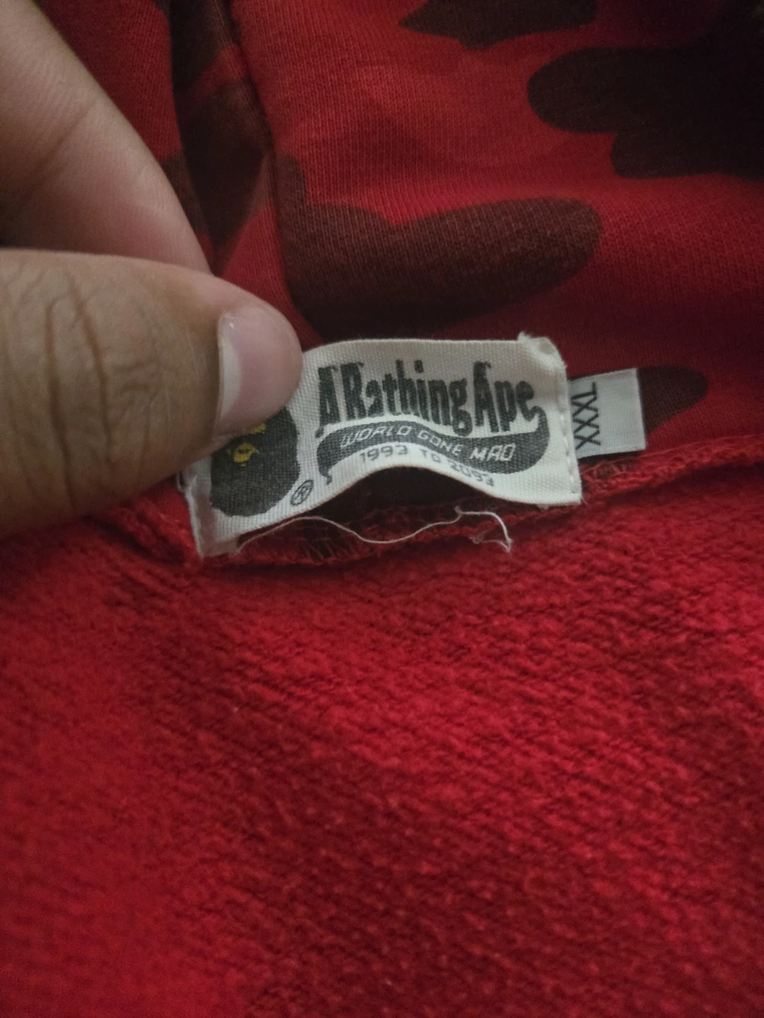 A Bathing Ape Red Camo Shark Hoodie XXXL - photo 3