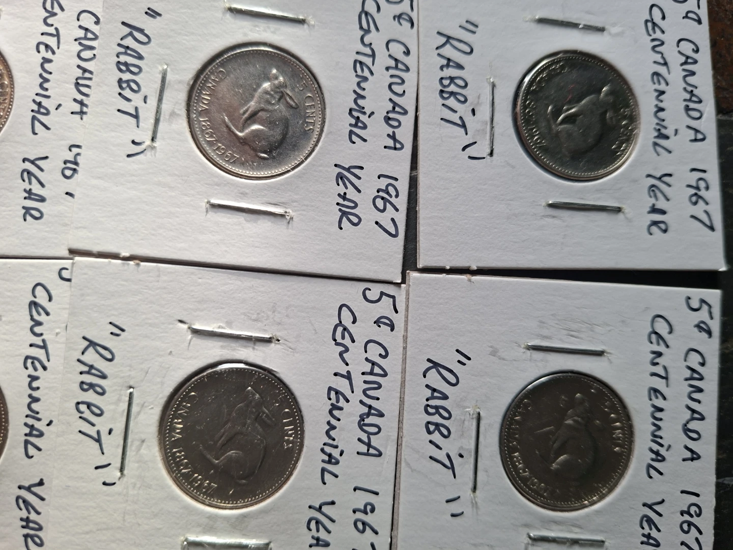 1967 Canada 5 Cent "Rabbit" Centennial Coins - photo 5