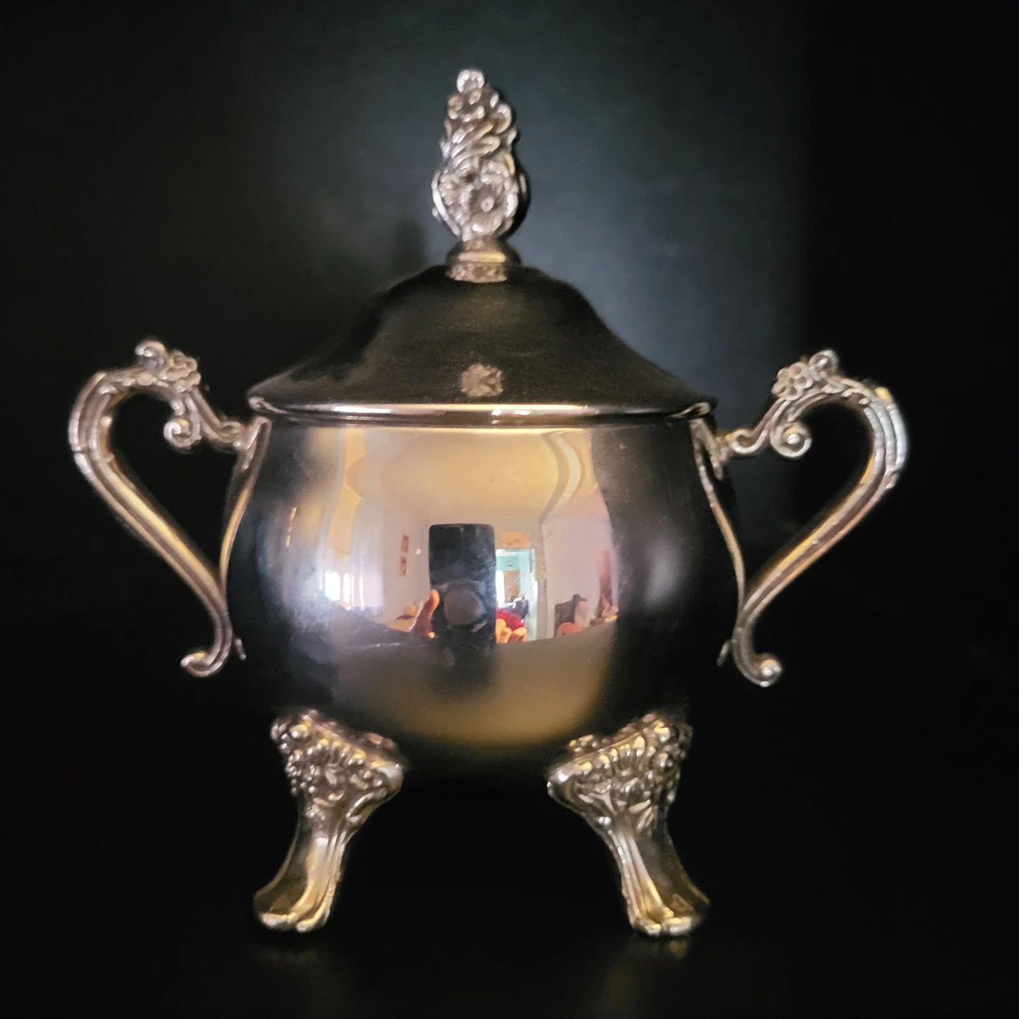 Silver Sugar Bowl with Lid