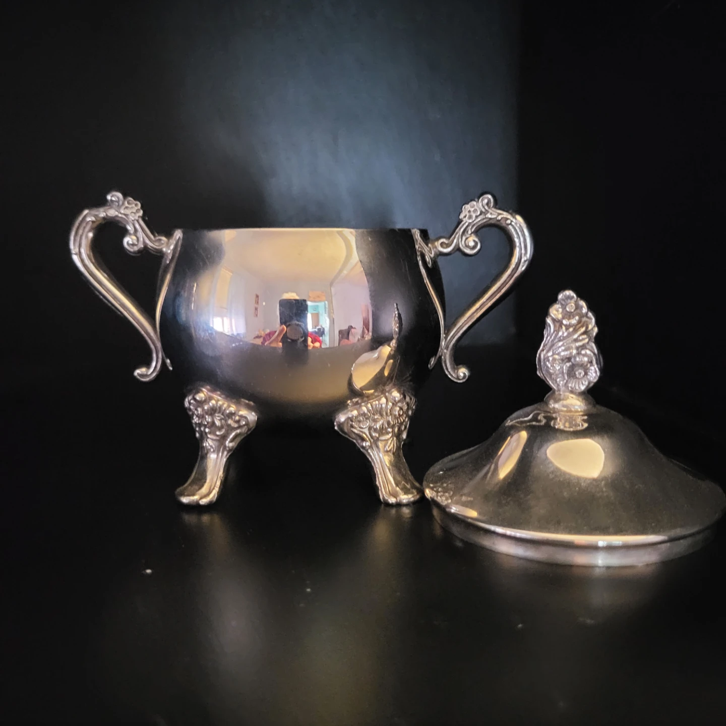 Silver Sugar Bowl with Lid - photo 2