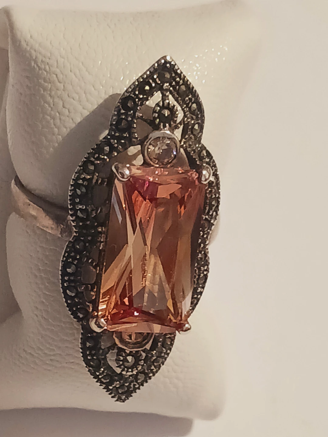 Stunning Art Deco Sterling Silver 925 Marcasite Ring.9.