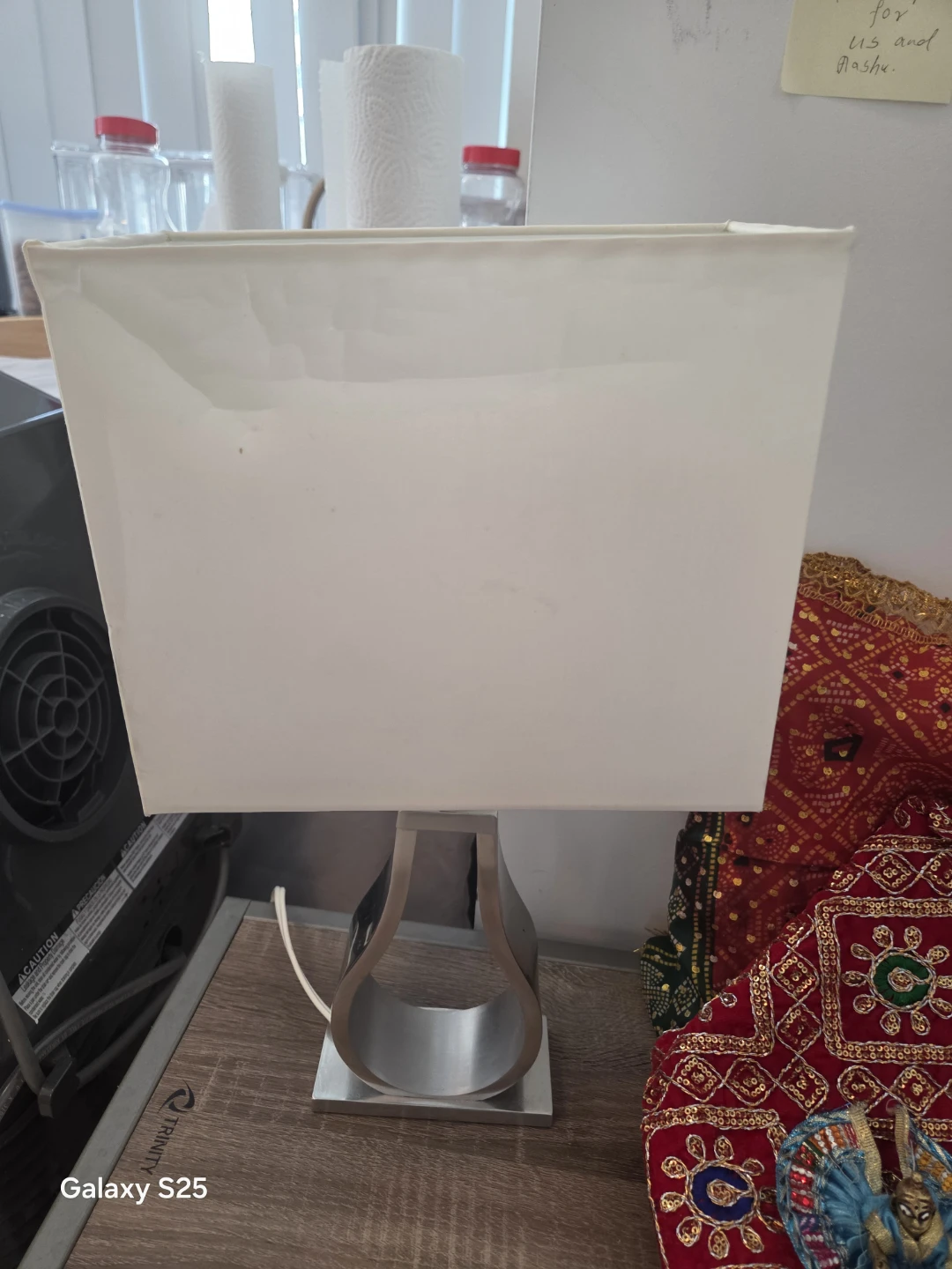 Table Lamp with White Shade