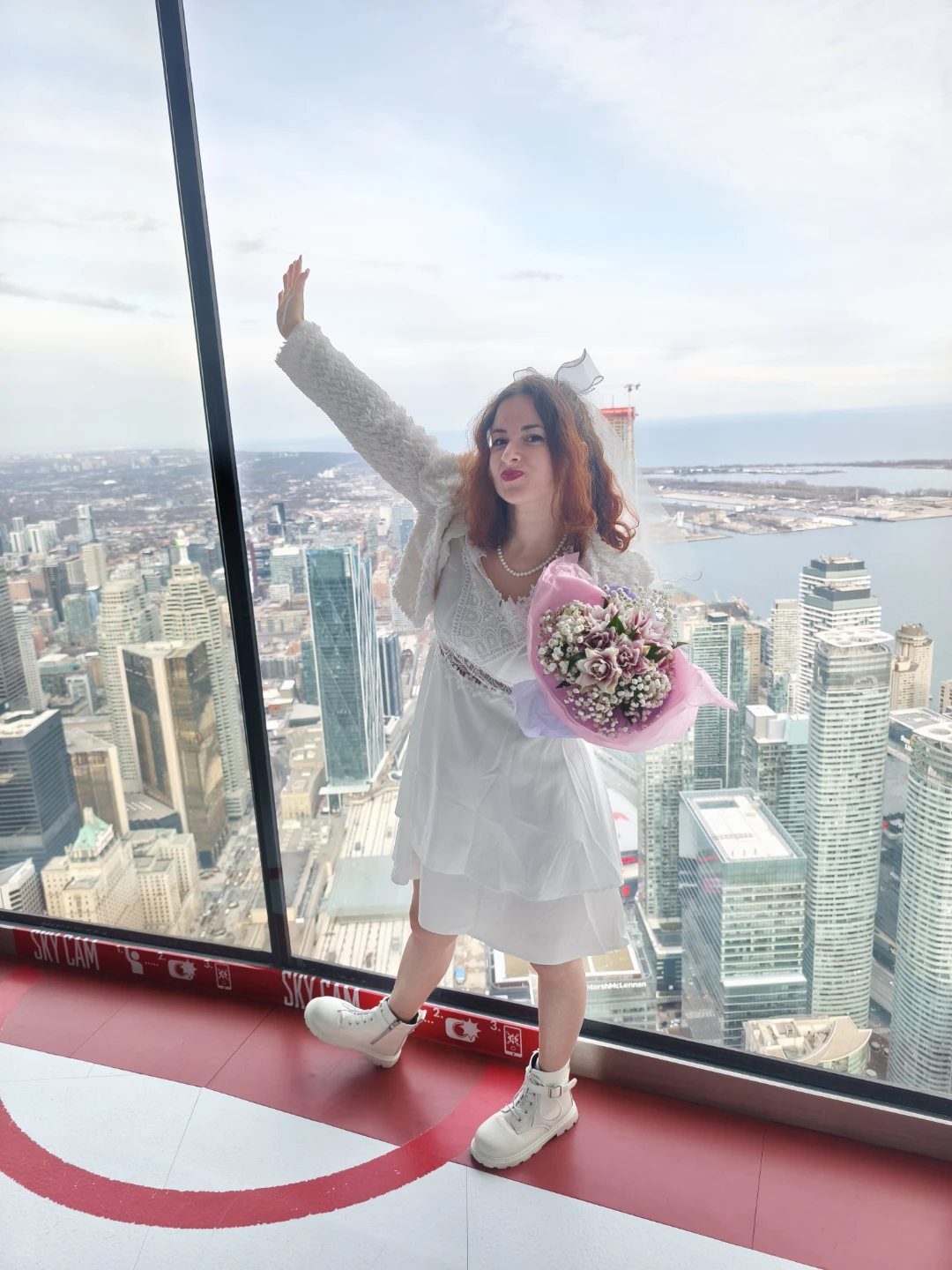 Summer White Dress + veil + pearls crown