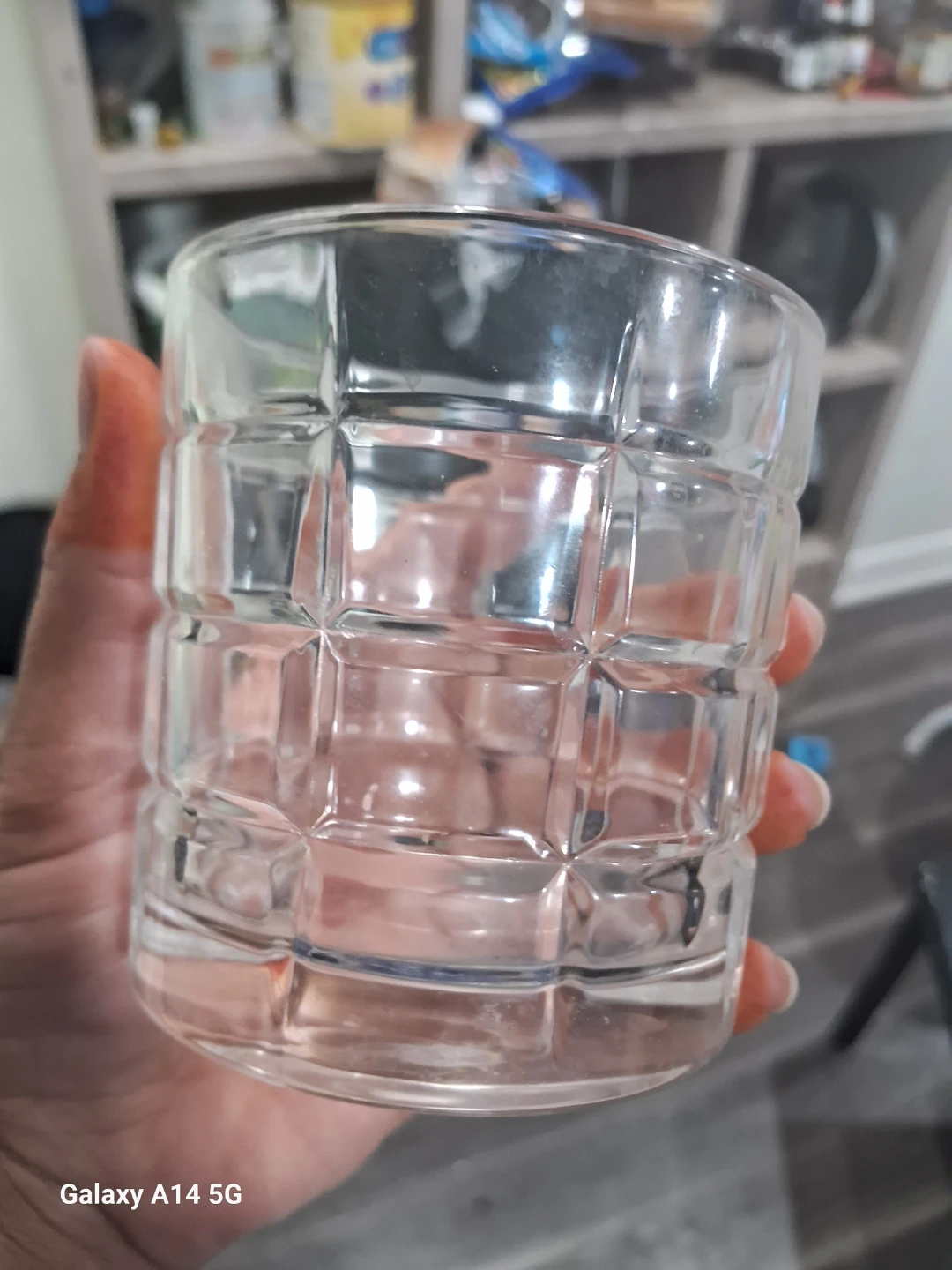 Set of 6 large and 4 small Clear Textured Glass Tumblers - photo 2