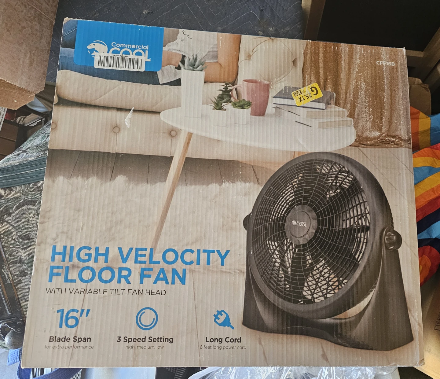 Commercial Cool High Velocity Floor Fan 16"
