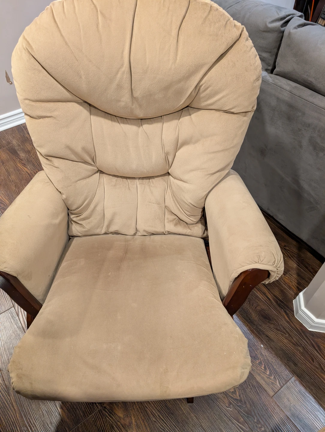 Beige Glider Rocking Chair with Ottoman - photo 2