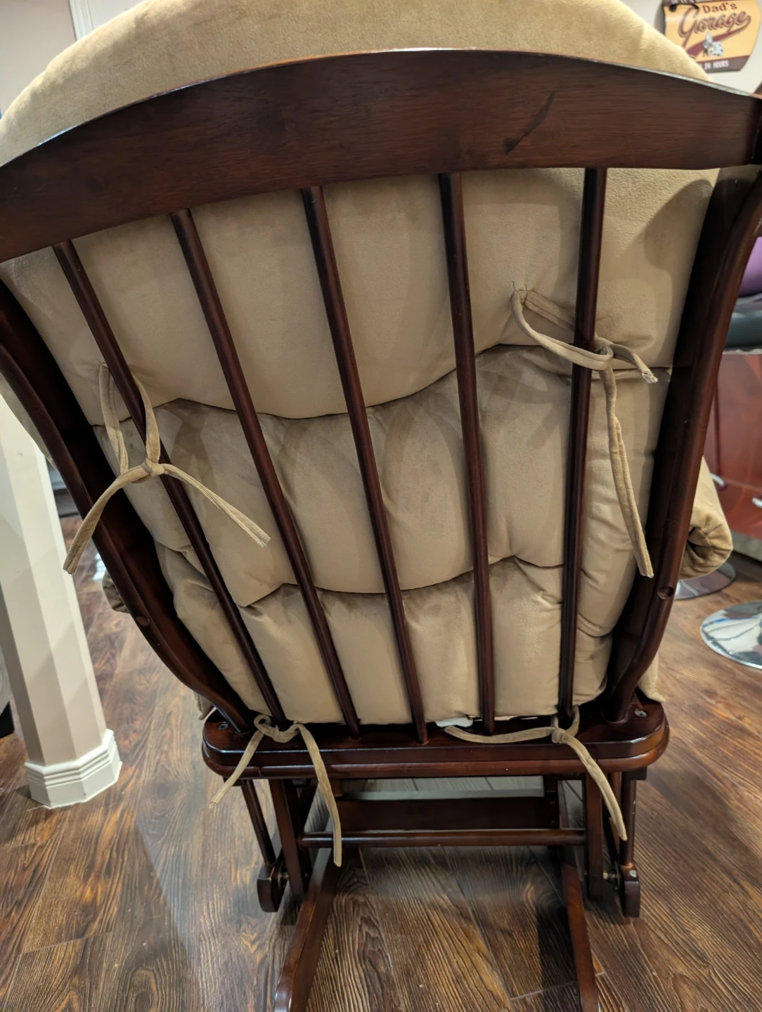 Beige Glider Rocking Chair with Ottoman - photo 3