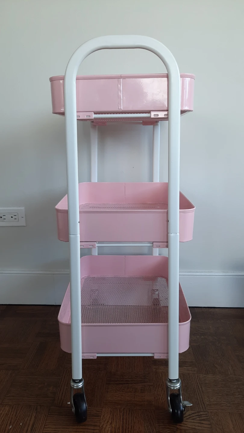 Pink 3-Tier Rolling Cart - photo 2