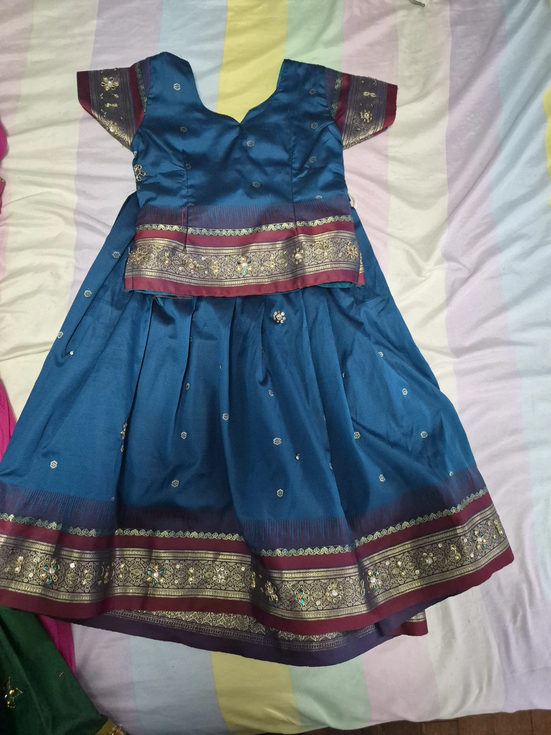 Teal Girls Lehenga Choli