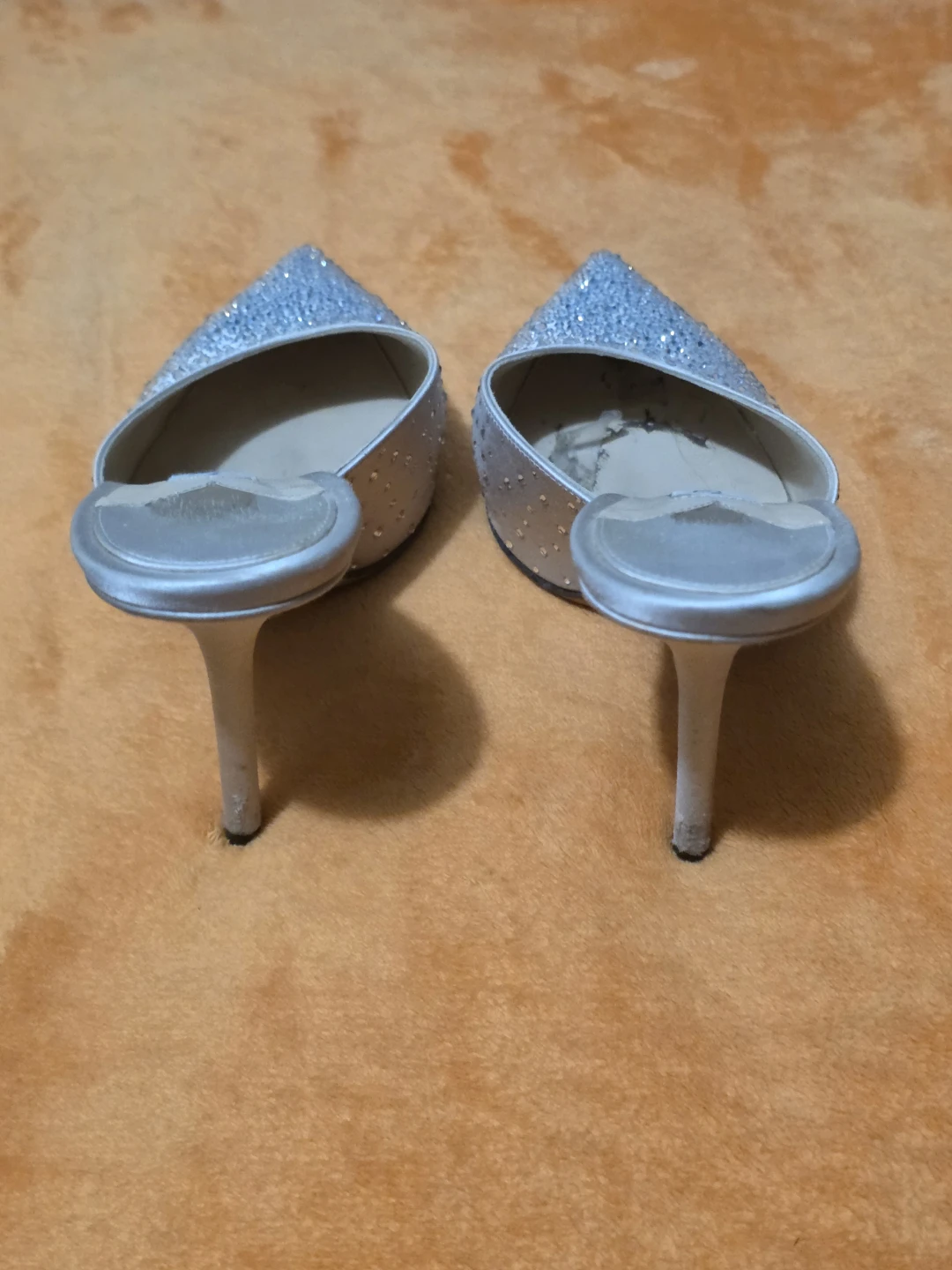 Jimmy Choo Silver Crystal Embellished Mules size 38 - photo 5