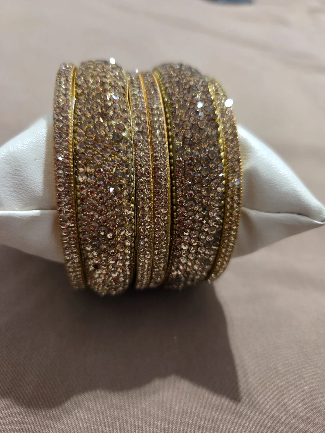 Set of 6 Gold & Crystal Bangles