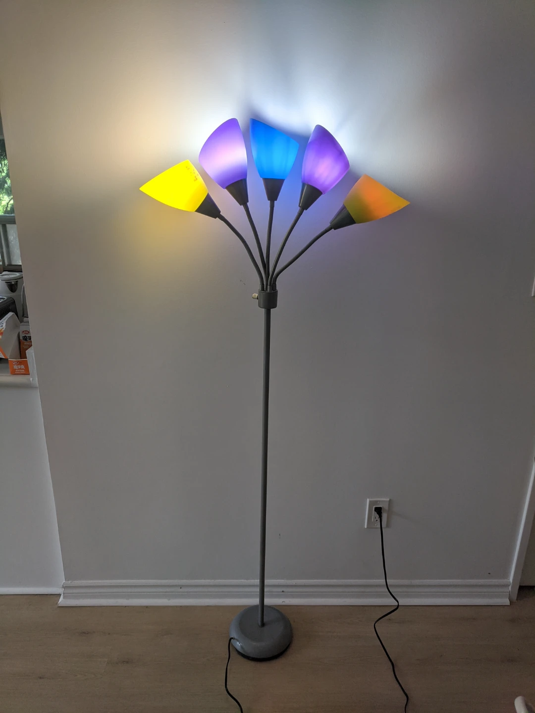 5-Arm Floor Lamp with Coloured Shades - photo 4