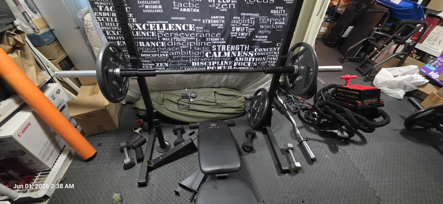 Complete Home gym with free weights